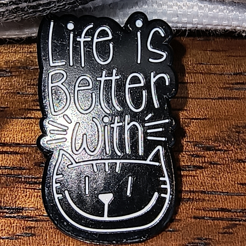 Women’s Jewelry Cute Correct Black Cat Enamel Pin - ‘Life is Better with Cats’